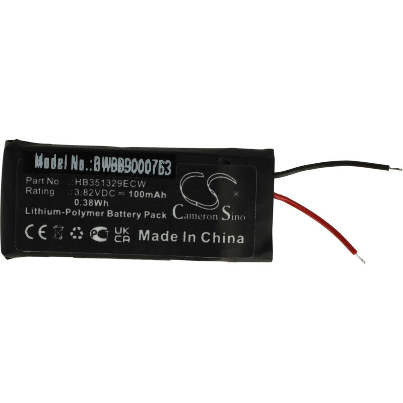 foto del prodotto batteria sostituisce huawei hb351329ecw per smartwatch orologio bracciale fitness 100mah, 3,82v, li poly vhbw