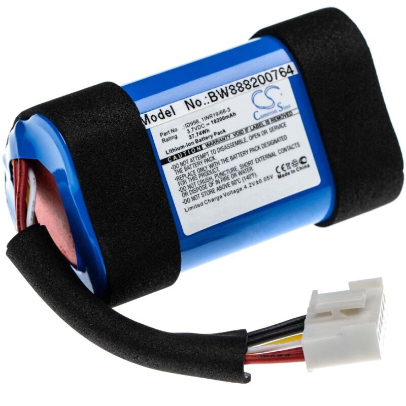foto del prodotto batteria sostituisce jbl 1inr19/66-3, id998, iy1068, iaa011na, sun-inte-118 per casse, altoparlanti, speaker (10200mah, 3,7v, li-ion) - vhbw