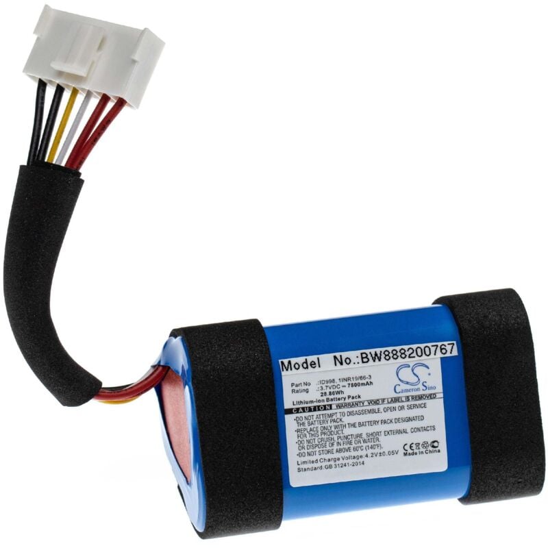 foto del prodotto batteria sostituisce jbl 1inr19 66 3, id998, iy1068, iaa011na, sun inte 118 per casse, altoparlanti, speaker 7800mah, 3,7v, li ion vhbw