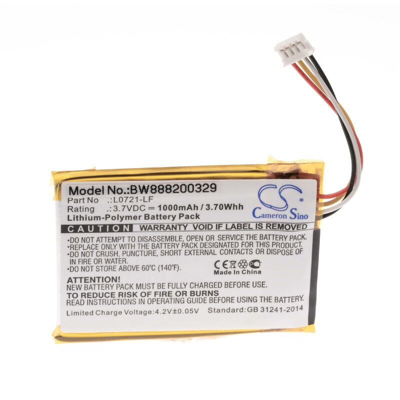foto del prodotto batteria sostituisce jbl l0721 lf per casse, altoparlanti, speaker 1000mah, 3,7v, li poly vhbw