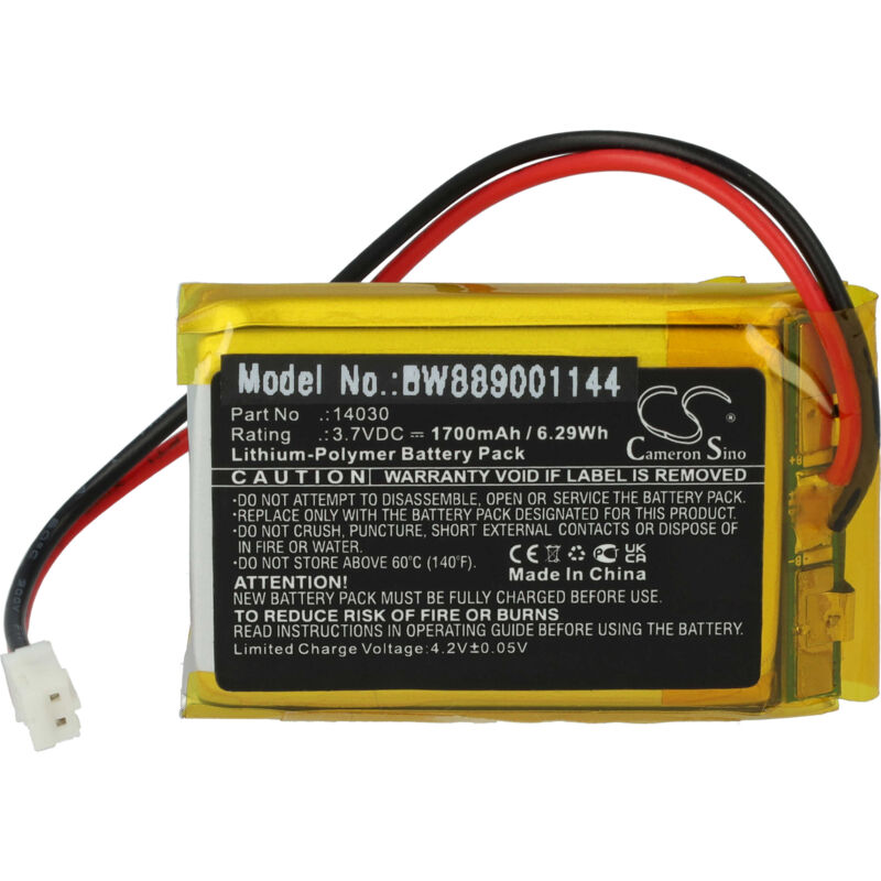 foto del prodotto batteria sostituisce makeblock 14030 per robot di apprendimento 1700mah, 3,7v, li-poly - vhbw