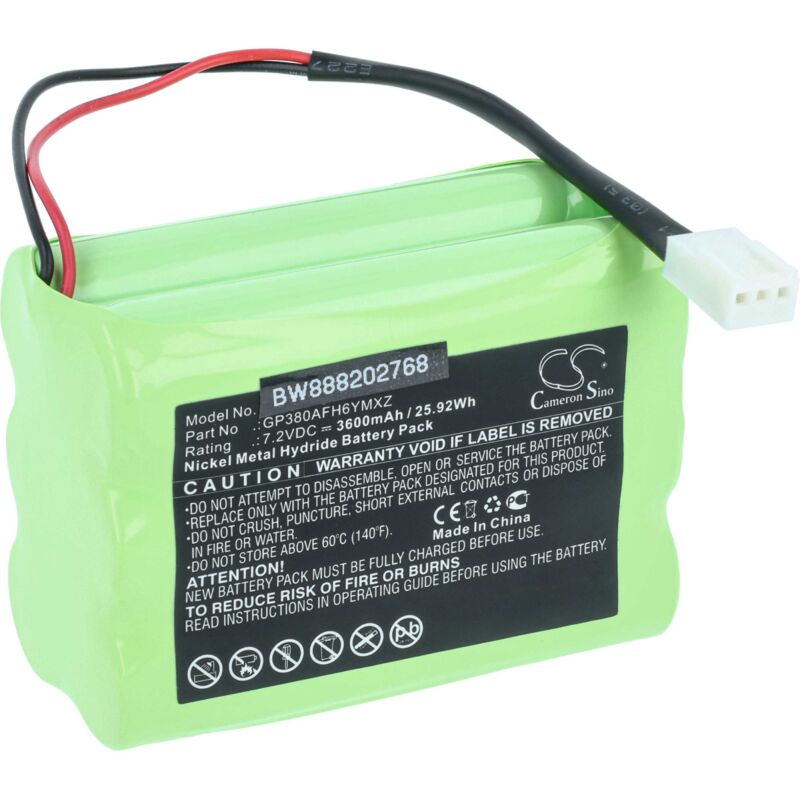 foto del prodotto batteria sostituisce megalite mettler transpal gp380afh6ymxz per dispositivo di misurazione 3600mah, 7,2v, nimh vhbw