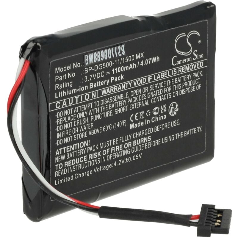 foto del prodotto batteria sostituisce mio bp dg500 11 1500 mx per gps computer da bicicletta tachimetro bici 1100mah, 3,7v, li ion vhbw