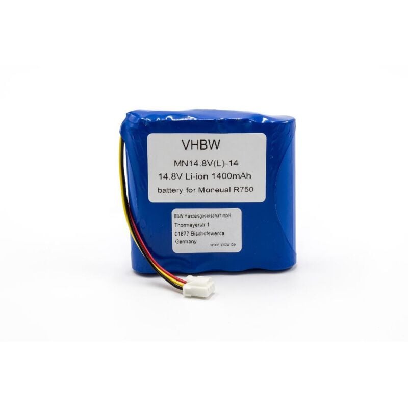 foto del prodotto batteria sostituisce moneual rydis 10j001026 per home cleaner 1400mah, 14,8v, li ion vhbw