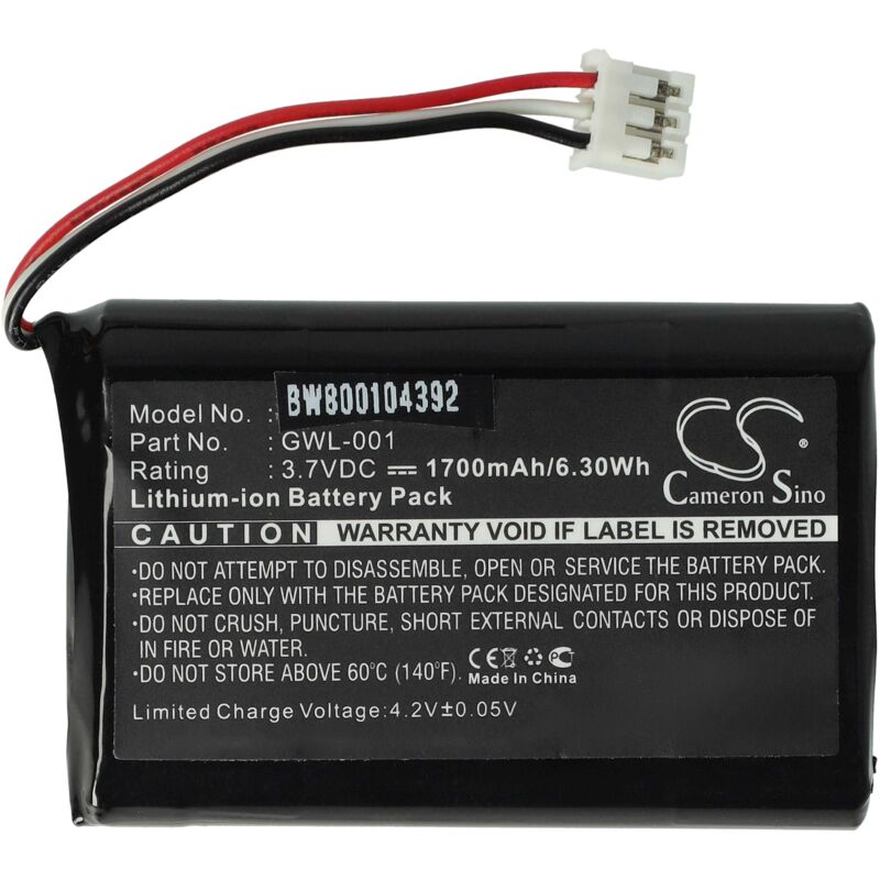 foto del prodotto batteria sostituisce wacom gwl 001 per tablet 1700mah, 3,7v, li ion vhbw