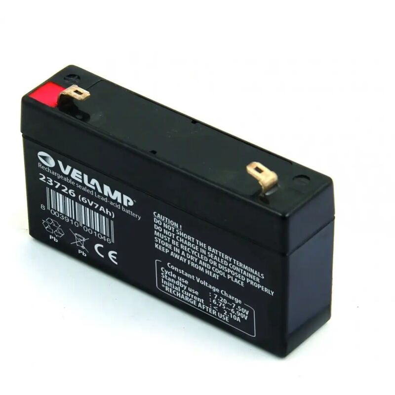 foto del prodotto batteria stagna al piombo ricaricabile 15x3x9 con attacchi faston nero 7ah 6v