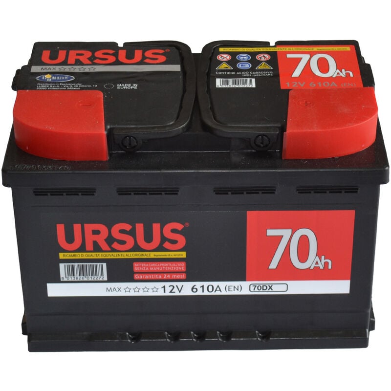 foto del prodotto batteria x auto ursus 70 ah