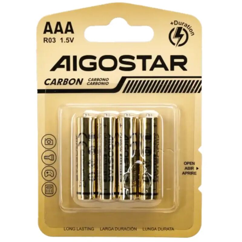 foto del prodotto batteria zinco carbone r03 1.5v 4pz ministilo aaa
