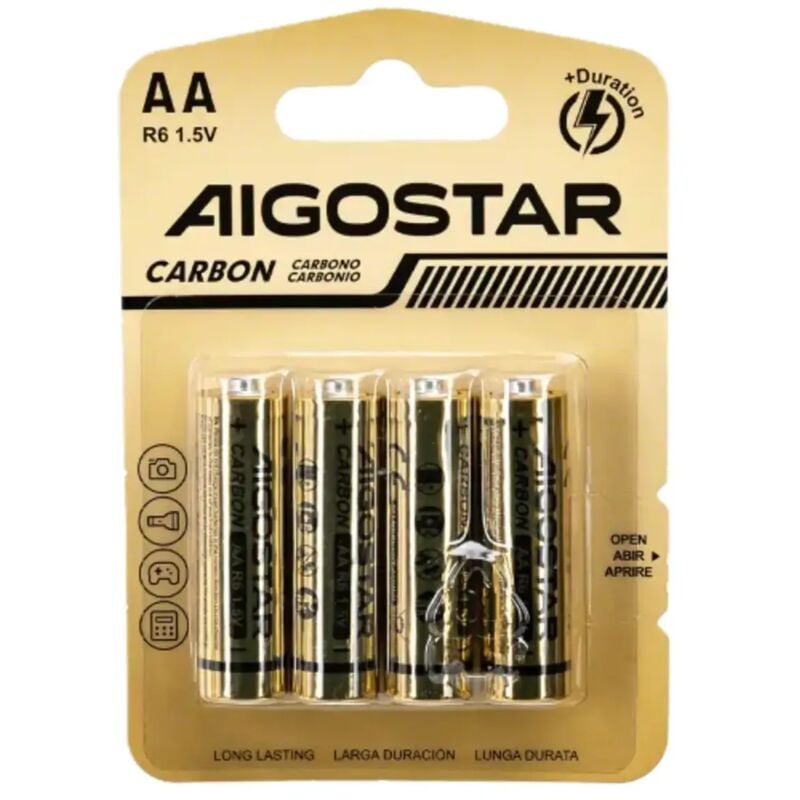 foto del prodotto batteria zinco carbone r6 1.5v 4pz stilo aa