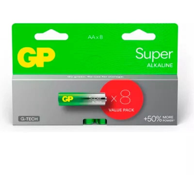 foto del prodotto batterie alcaline gp aa 1,5 v lr06-b8 gp 8 batterie g241 gp15a