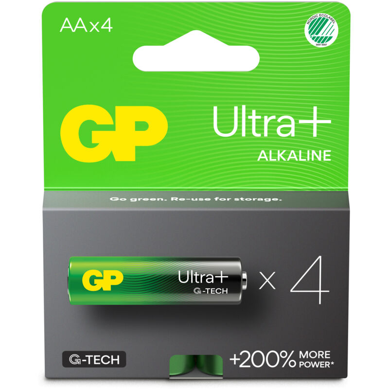 foto del prodotto batterie gp ultra plus alcaline stilo aa 15 aup lr6 confezone da 4 batterie