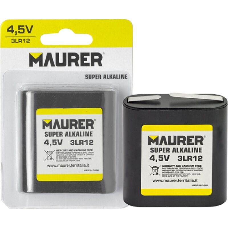 foto del prodotto batterie maurer alkaline piatta bl.1pz. 