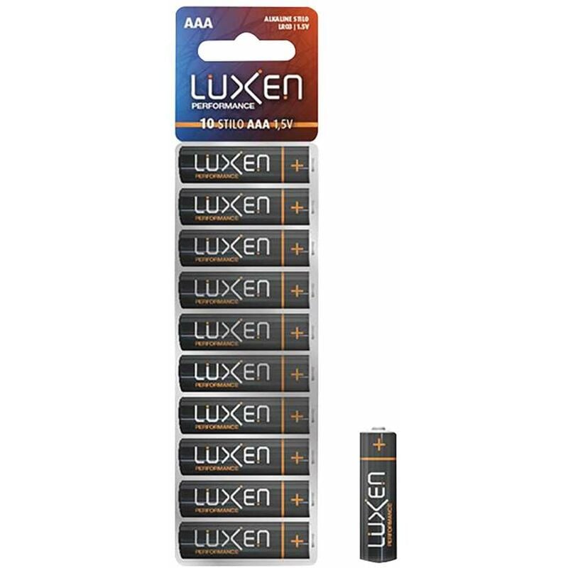 foto del prodotto batterie ministilo alkaline aaa luxen 10 pezzi