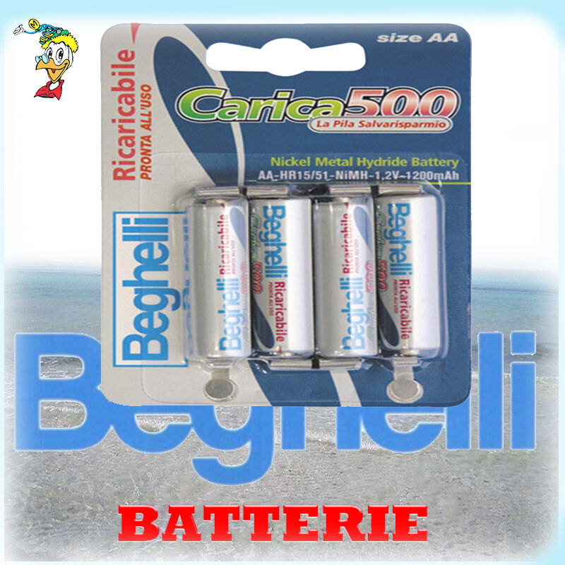 foto del prodotto batterie ricaricabili beghelli stilo mach 1400 blister 4 pz