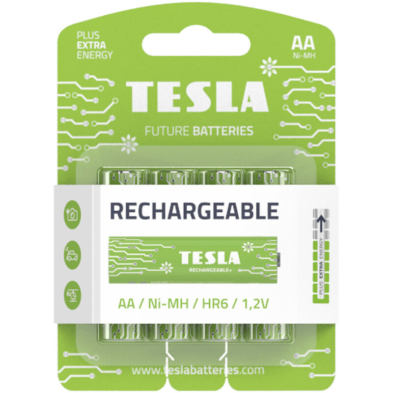 immagine 0 del prodotto batterie stilo aa 4 pezzi tesla rechargeable pile ricaricabili nimh