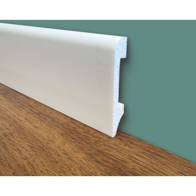 foto del prodotto battiscopa bc in polimeri linea basicboard 75x14mm bianco pitturabile prezzo al metro 
