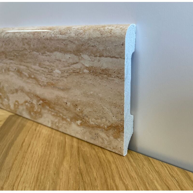 foto del prodotto battiscopa bc lucido travertino 85x14x2000mm in polimeri polistrutturato
