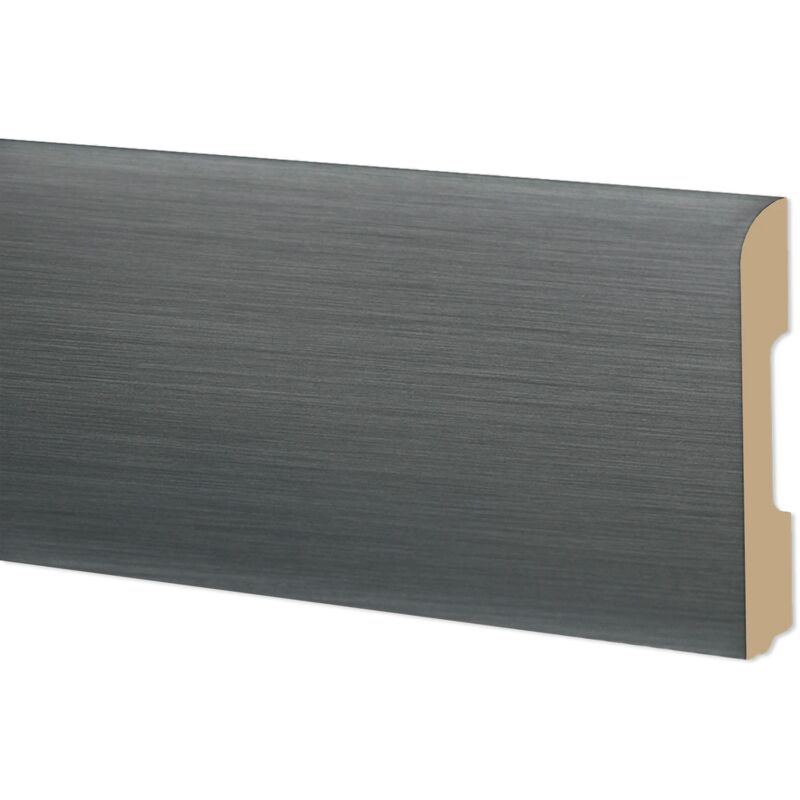 foto del prodotto battiscopa bc spazzolato in polimeri equalwood hi tec 68x10mm bianco, alluminio ecc. alluminio
