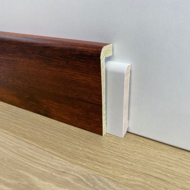 foto del prodotto battiscopa coprimarmo copribattiscopa in duropolimero polistrutturato 100x25 effetto legno o bianco mogano palissandro