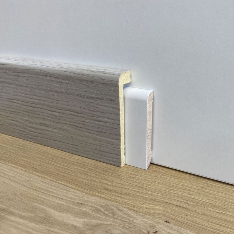 foto del prodotto battiscopa coprimarmo copribattiscopa in duropolimero polistrutturato 100x25 effetto legno o bianco rovere sbiancato