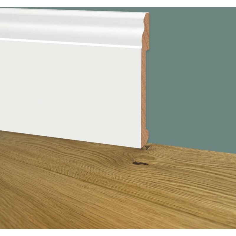 foto del prodotto battiscopa ducale gigante in polimeri equalwood hi tec 200x14x2000mm bianco