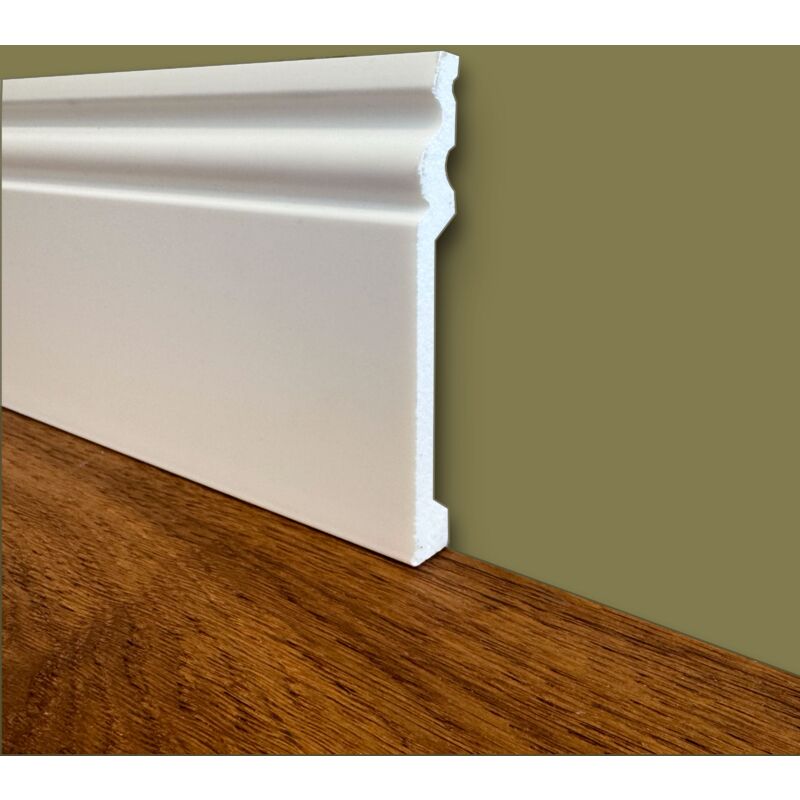 foto del prodotto battiscopa ducale in polimeri linea basicboard 120x15mm bianco pitturabile prezzo al metro 