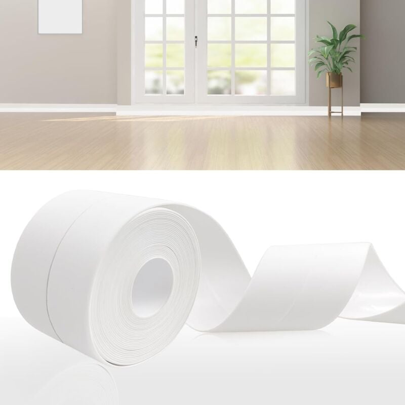 foto del prodotto battiscopa flessibile autoadesivo, battiscopa in pvc da 38 mm e 6,4 m, battiscopa adesivo per cucina, battiscopa flessibile in pvc adatto per cucina