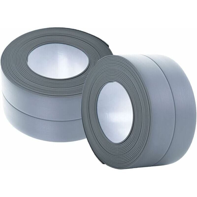 foto del prodotto battiscopa flessibile striscia terminale 22 mm 6 metri per cucina e bagno, striscia sigillante autoadesiva, striscia flessibile pieghevole,