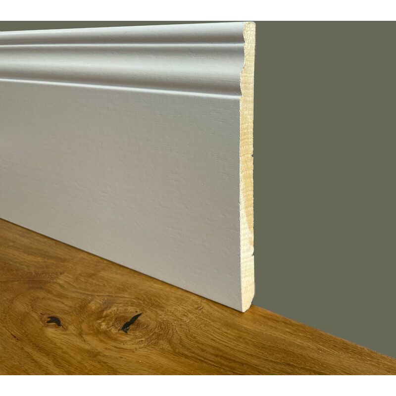 foto del prodotto battiscopa legno ducale 180x14 zoccolino massello altissimo bianco prezzo al metro lineare 