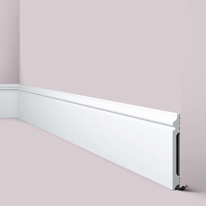 foto del prodotto battiscopa nmc fl14 wallstyl noel marquet zoccolino modanatura aspetto stucco modanatura design classico senza tempo bianco 2 m