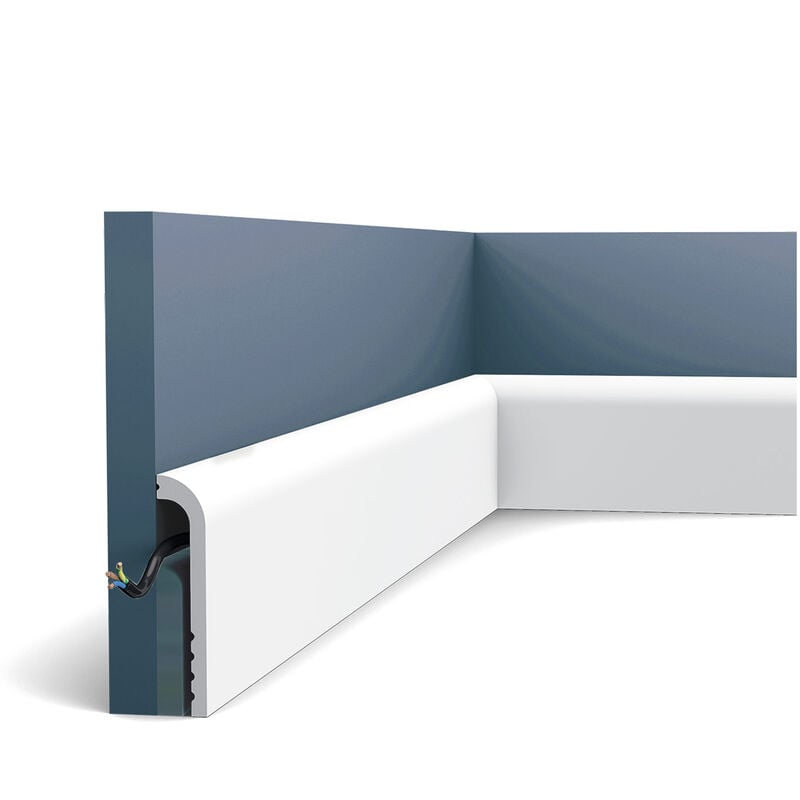 foto del prodotto battiscopa orac decor sx185 luxxus cascade modanatura tipo stucco design moderno bianco 2m