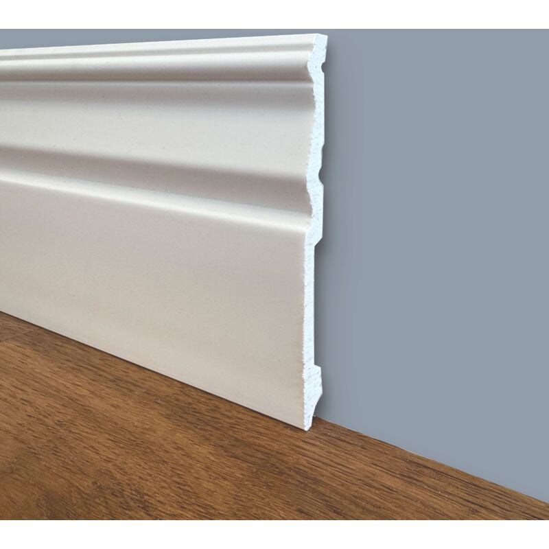 foto del prodotto battiscopa romantico in polimeri linea basicboard 150x12mm bianco pitturabile prezzo al metro 