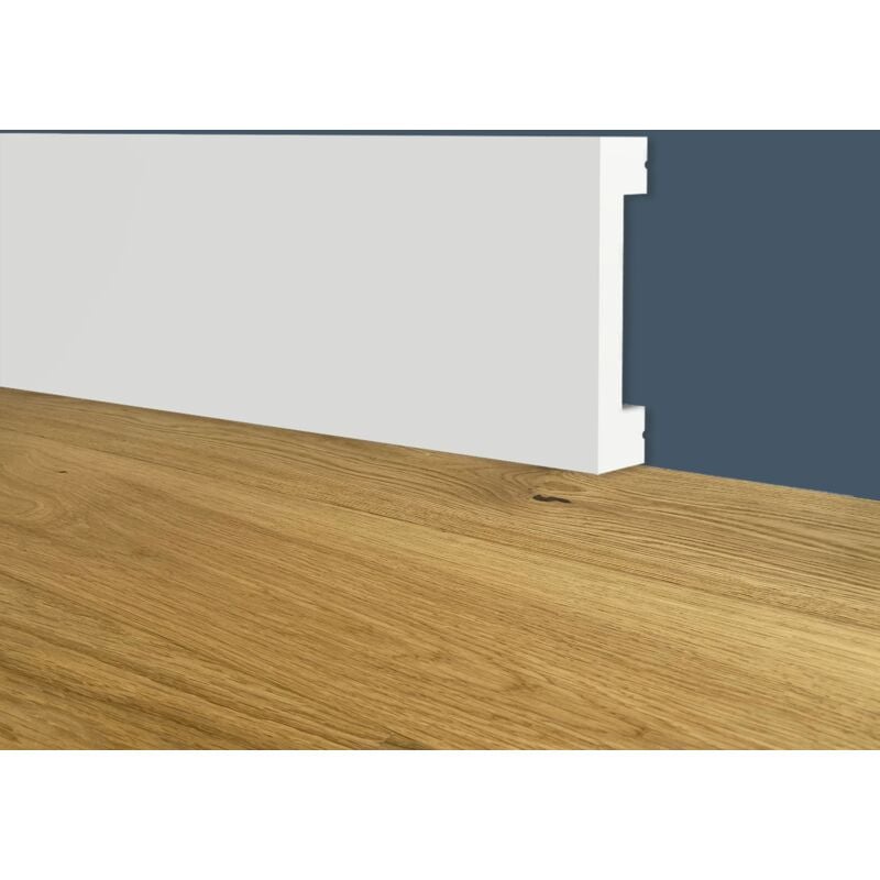 foto del prodotto battiscopa squadrato bianco passacavo 40x10x2000mm in polimeri polistrutturato
