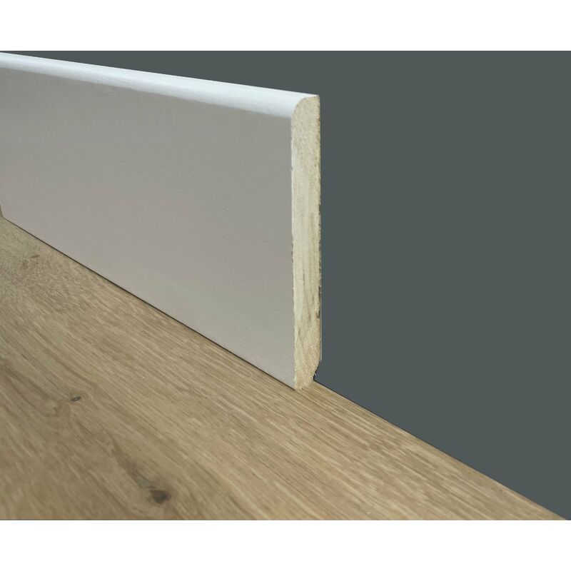 foto del prodotto battiscopa zoccolini in legno massello alto bc 120x13mm laccato bianco