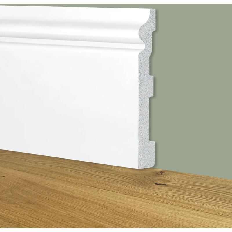 immagine 0 del prodotto battiscopa zoccolino bianco mod. etnico 180x19x2000mm in polimeri polistrutturato