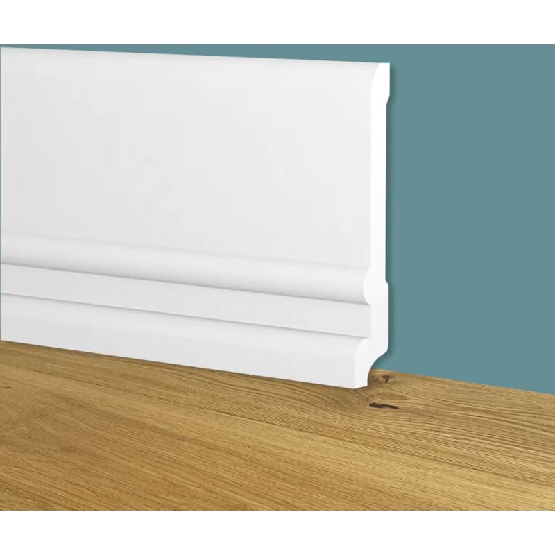 foto del prodotto battiscopa zoccolino bianco mod. toscano 128x20x2000mm in polimeri polistrutturato