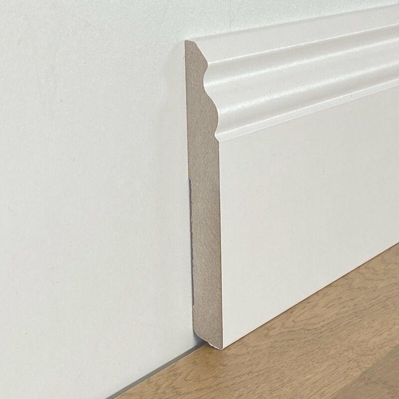 foto del prodotto battiscopa zoccolino ducale in fibra di legno compatta 140x15 bianco