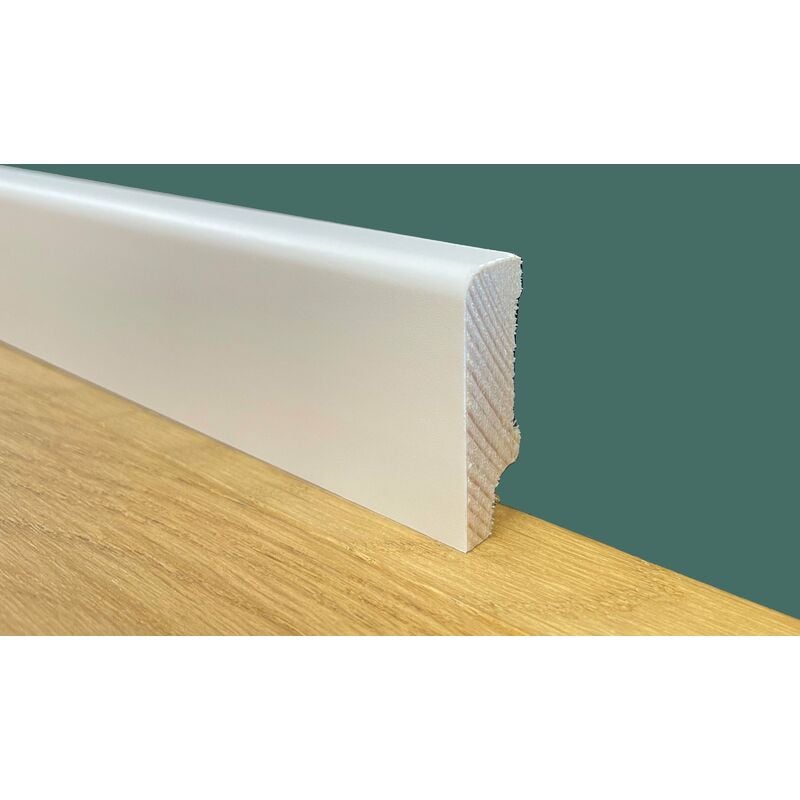 foto del prodotto battiscopa zoccolino in legno massello di abete 40x12 squadrato bianco
