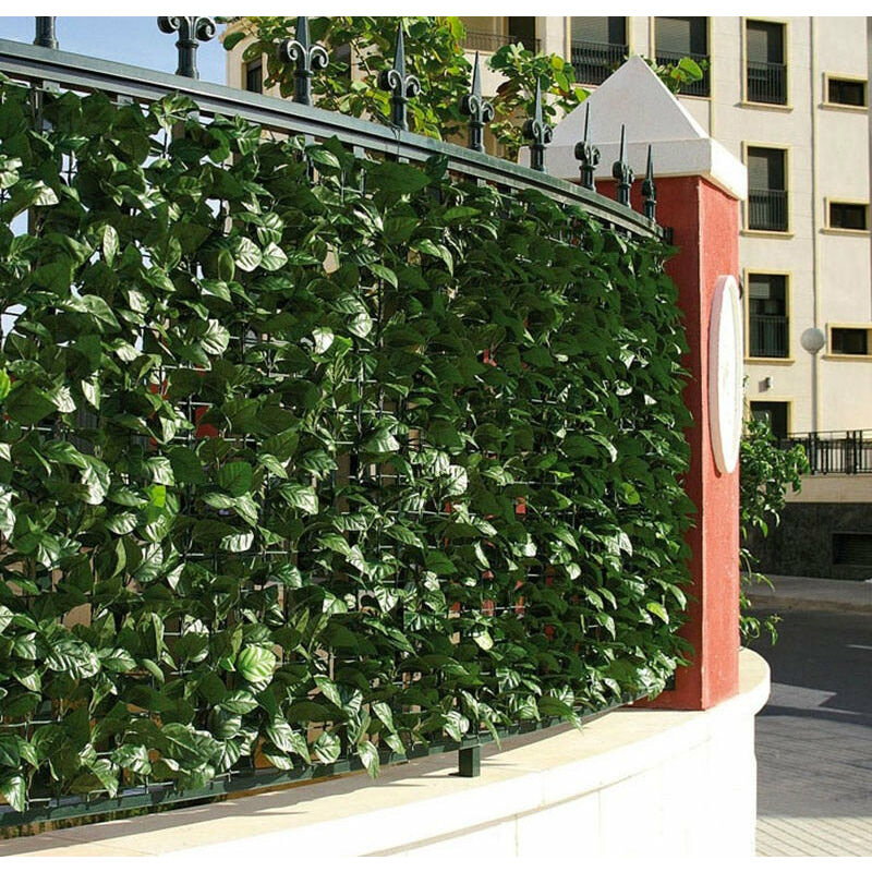 foto del prodotto bauer arella siepe sintetica artificiale 300x150 cm in polipropilene ombreggiante foglie di lauro