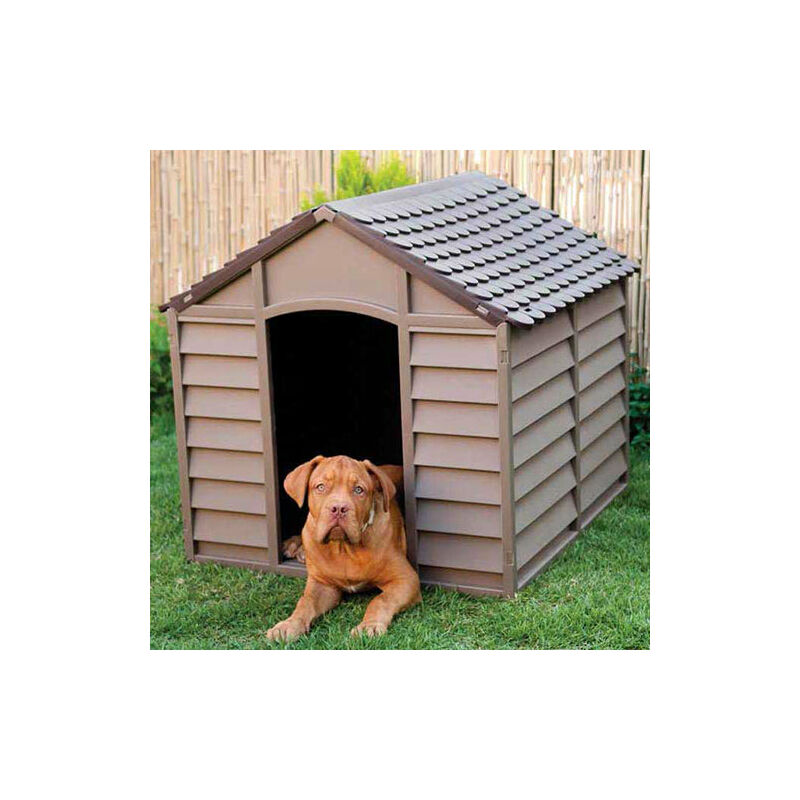 foto del prodotto bauer cuccia per cane taglia media in resina smontabile 86x84x82 cm beige marrone