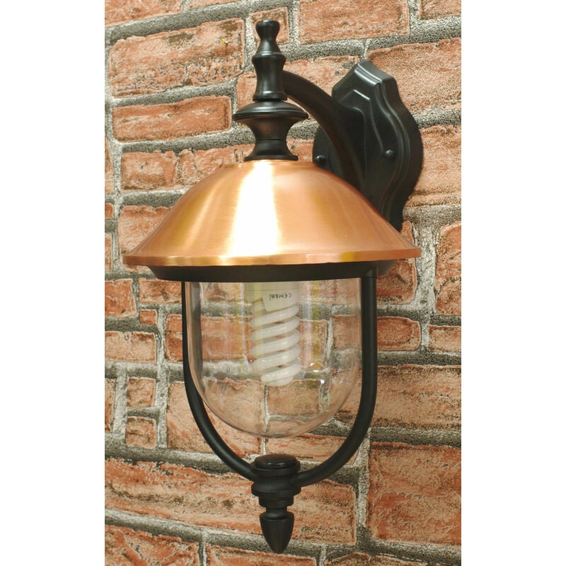 foto del prodotto bauer lampada lanterna da parete 60w copper nero e rame
