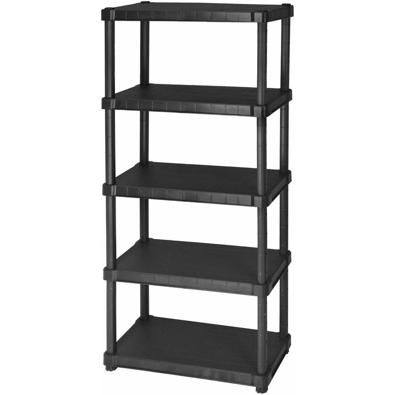 foto del prodotto bauer scaffale in resina antiurto 5 ripiani 80x40x188 cm nero