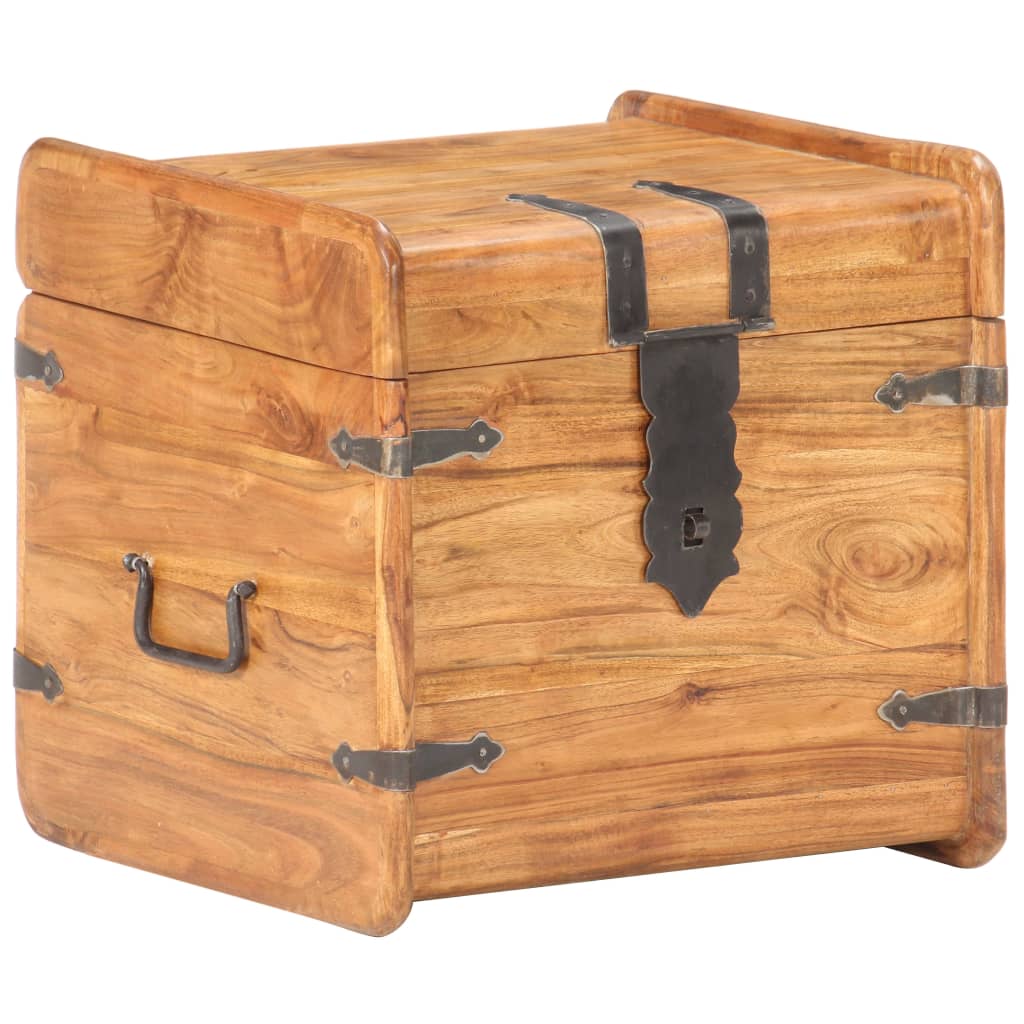 foto del prodotto baule 40x40x40 cm in legno massello di acacia cod mxl 73093