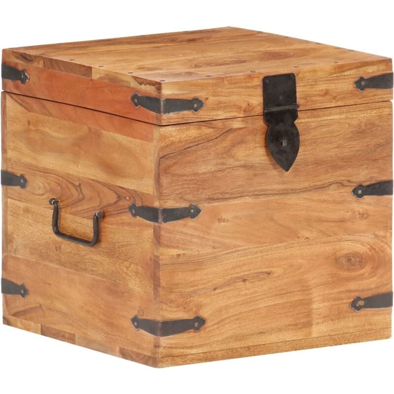 foto del prodotto baule 40x40x40 cm in legno massello di acacia vidaxl
