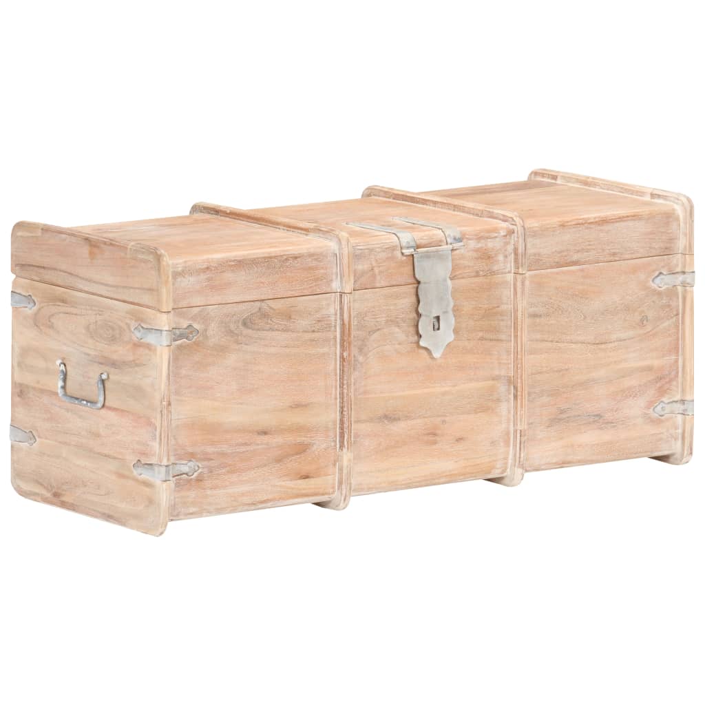 foto del prodotto baule 90x40x40 cm in legno massello di acacia cod mxl 37168