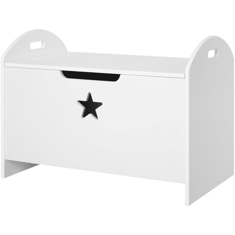 foto del prodotto baule cassapanca contenitore 62x40x46,5 cm in legno bianco