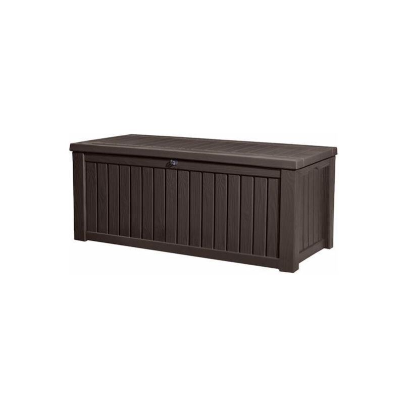 foto del prodotto baule cassapanca da esterno 155x64,4x72,4 cm in resina keter rockwood marrone