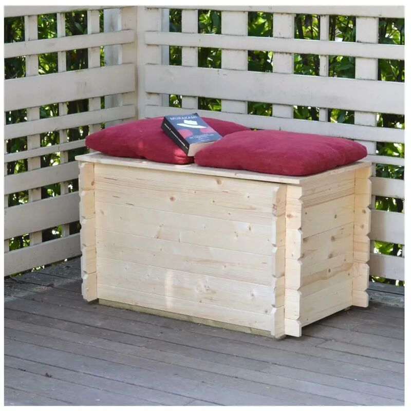 foto del prodotto baule cassapanca in legno da esterno giunone 98x60x54h cm