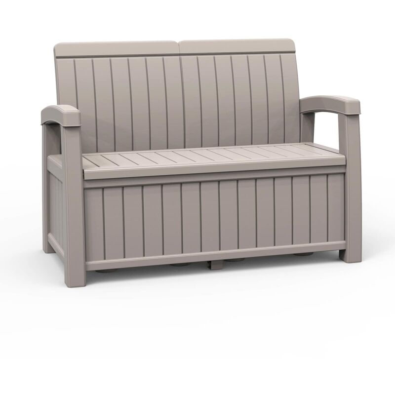 foto del prodotto baule cassapanca in resina da giardino gardiun vita light grigio 124x66x90 cm 230 l