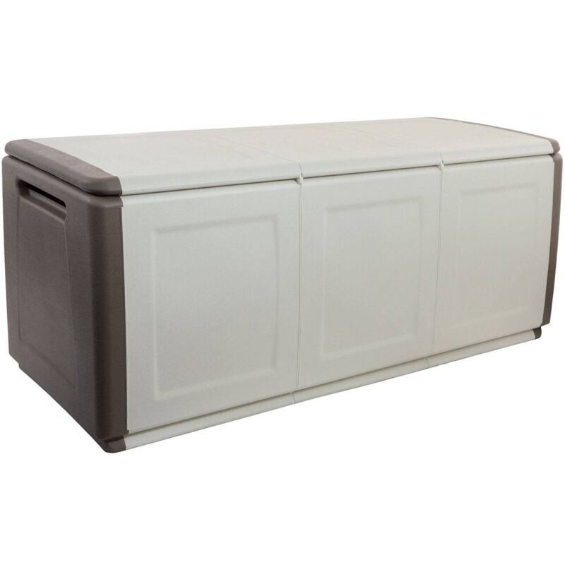 foto del prodotto baule contenitore multiuso polipropilene, box portatutto, 100 made in italy, cm 138x53h57, colore grigio chiaro, con imballo rinforzato - dmora